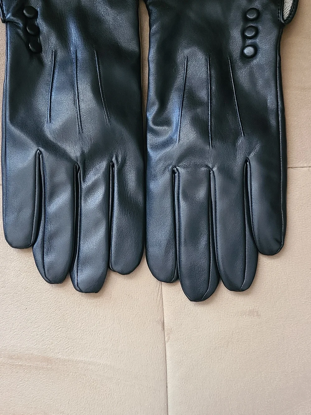 Ladies Black Leather Dress Gloves - Classic Style Size XL